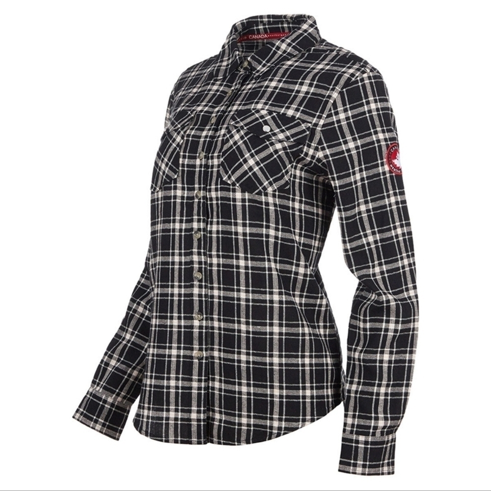Canada Weather Gear Women's Unlined Flannel Black & Pale Pink
